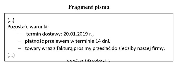 Dla którego z wymienionych pism charakterystyczny jest zapis przytoczony 