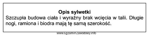 Przedstawiony opis dotyczy klientki o sylwetce typu