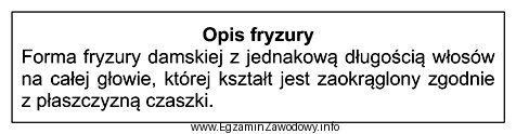 Przedstawiony opis dotyczy fryzury typu