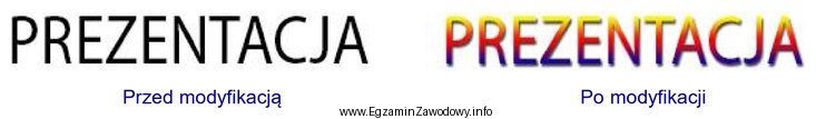 Który efekt modyfikacji tekstu wykorzystano w prezentowanym przykładzie?