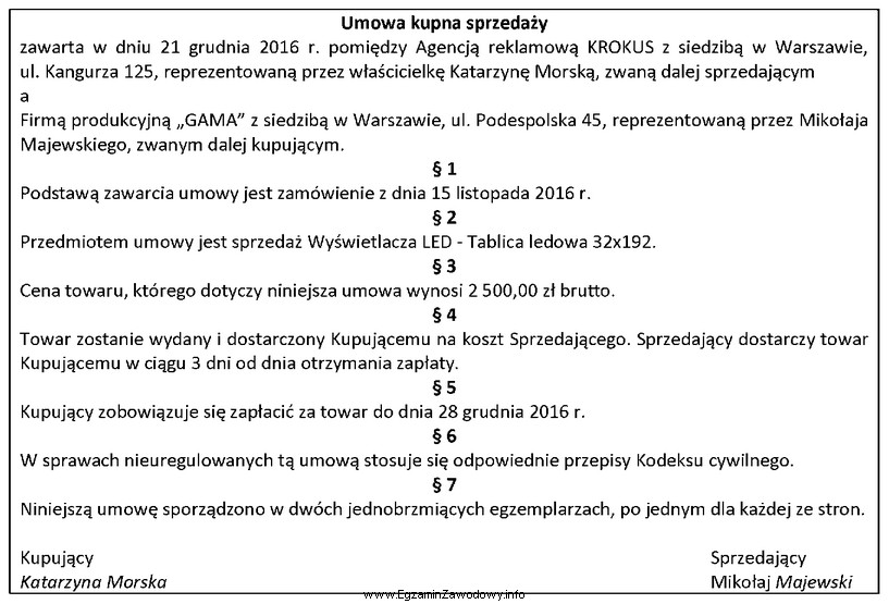 Jaki błąd popełniono w załączonej 