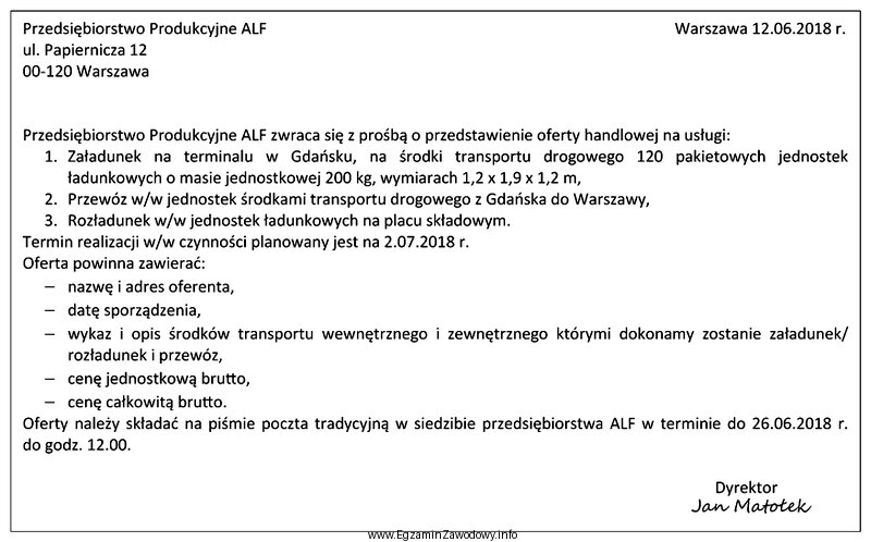 Przedstawionym fragmentem dokumentu jest