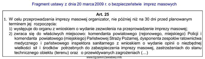 Na podstawie fragmentu ustawy ustal, co najmniej na ile dni 