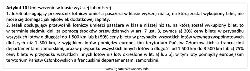 Pasażer odbywający podróż samolotem z Warszawy do 