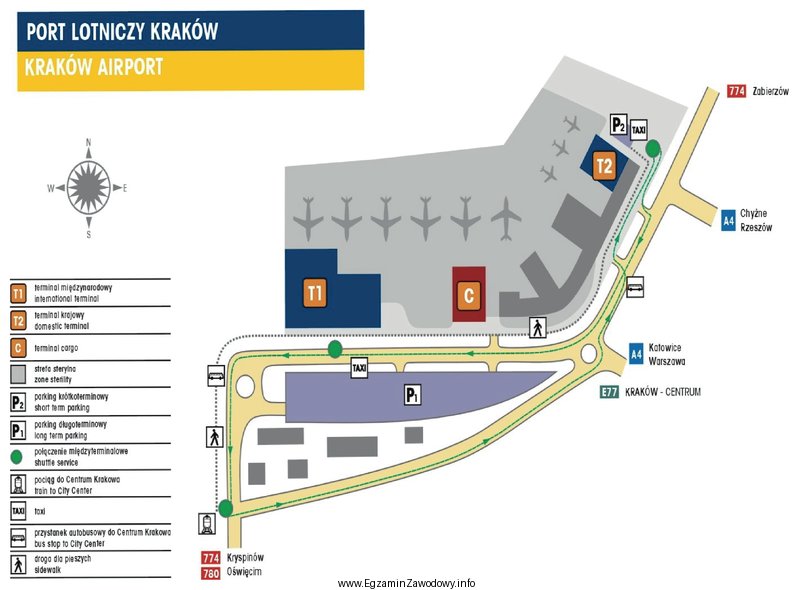 Pasażer, który wyszedł z terminalu T1 i chce 