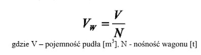Na podstawie przedstawionej zależności dla wagonu towarowego wyznacza 