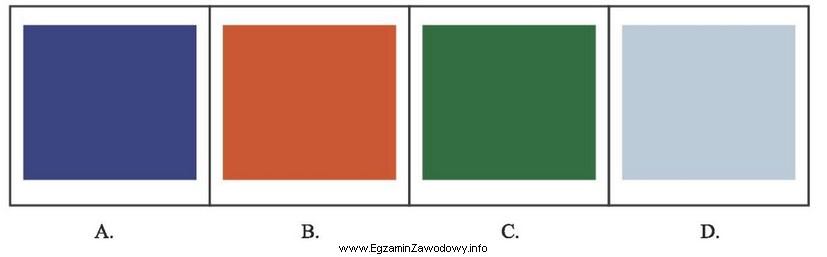 Która barwa odpowiada składowi: 100%C, 85%M, 0%Y, 20%K?