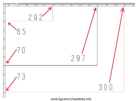 Określ format brutto użytku na podstawie widoku prawego 