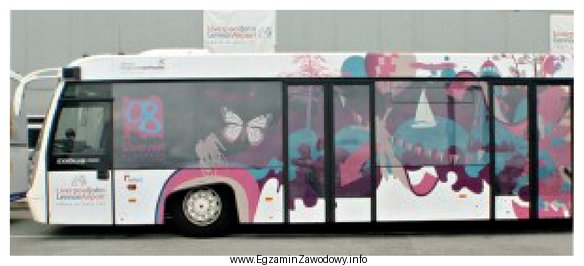 Do wykonania pokazanej na rysunku reklamy autobusowej należy zastosować