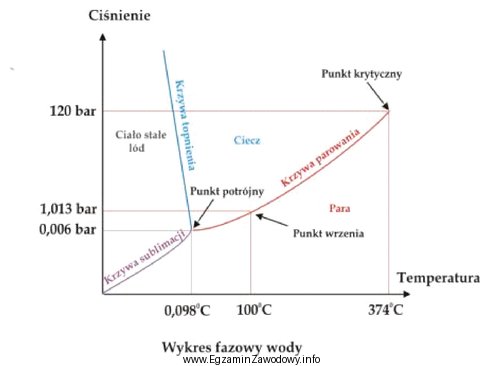 Odczytaj na podstawie wykresu, w jakim stanie skupienia występuje 