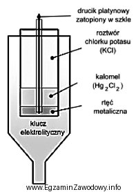 Na rysunku przedstawiono schemat elektrody