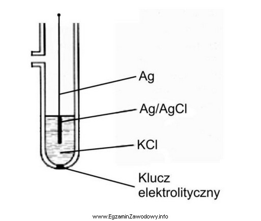 Na rysunku przedstawiony jest schemat elektrody