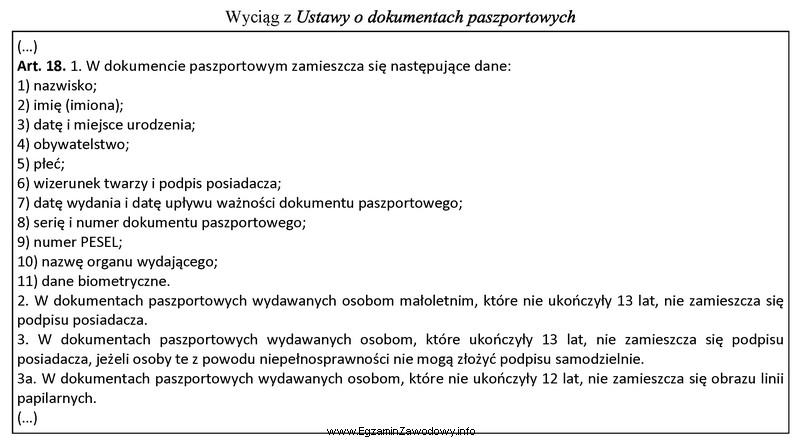 Na podstawie przytoczonego przepisu wskaż, które spośród 