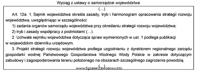 Zgodnie z zamieszczonym wyciągiem z ustawy, samorząd wojewó