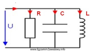 W przedstawionym obwodzie elektrycznym kondensator oznaczony jest symbolem