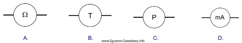 Którym symbolem graficznym oznacza się na schematach stosowanych w 