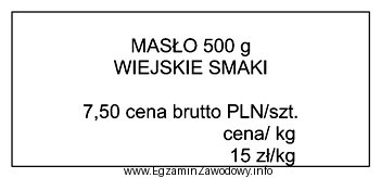 Którą informację powinien przekazać sprzedawca klientowi, zainteresowanemu zakupem towaru 