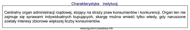 Którą instytucję charakteryzuje przedstawiony opis?