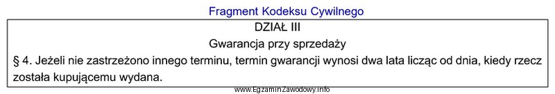 Pan Jan 26 kwietnia 2023 r. kupił telewizor. Sprzedawca dostarczył kupującemu 