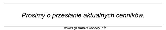 Dla którego pisma handlowego charakterystyczny jest przedstawiony zwrot?