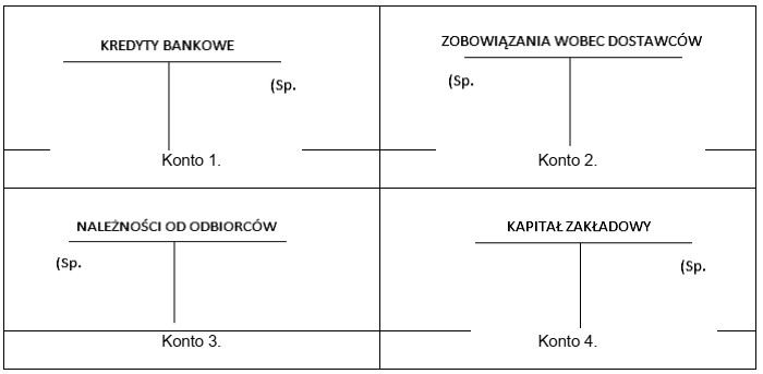 Na którym z przedstawionych kont błędnie zaznaczono 