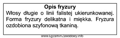 Zamieszczony opis dotyczy fryzury zaprojektowanej jako forma w stylu