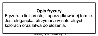 Przedstawiony opis dotyczy fryzury zaprojektowanej w stylu