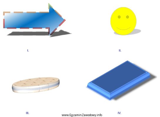 Która ilustracja wykonana w programie PowerPoint przedstawia kształt 