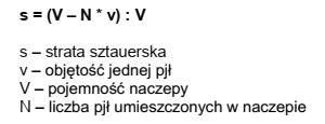 Określ stratę sztauerską w naczepie o pojemności 86,4 m<