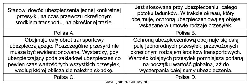 Wskaż polisę odpisową CARGO.