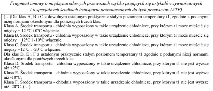 Na podstawie zamieszczonego fragmentu umowy, określ klasy środkó