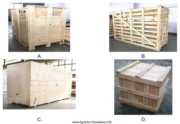 Który rysunek przedstawia skrzynię transportową drewnianą ażurową?