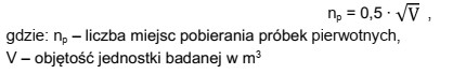 Określ liczbę miejsc pobierania próbek pierwotnych superfosfatu pojedynczego 