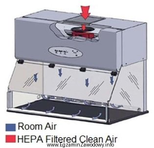 Przedstawiona na rysunku komora laminarna jest stosowana w laboratorium w 