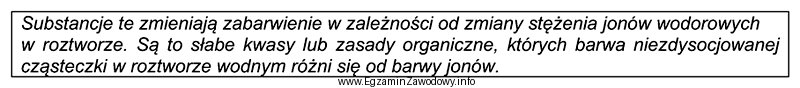 Zamieszczony opis definiuje wskaźniki stosowane w miareczkowaniu