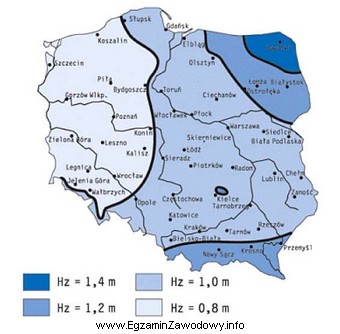 Na podstawie mapy stref przemarzania gruntu określ, na jakiej 