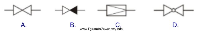 Symbol zaworu zwrotnego przedstawiono na rysunku