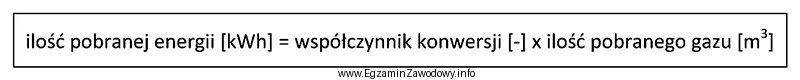 Korzystając z podanego wzoru, ustal ilość pobranej energii, 