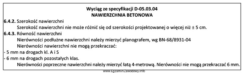 Który odcinek nowobudowanej drogi lokalnej z betonową nawierzchnią o 