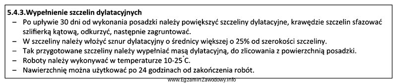 Na podstawie zamieszczonego fragmentu warunków technicznych wykonania i odbioru 