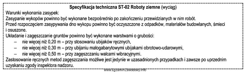 Na podstawie informacji zawartych w specyfikacji technicznej określ maksymalną 