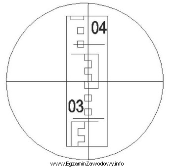 Odczyt kreski środkowej na łacie w niwelatorze wynosi: