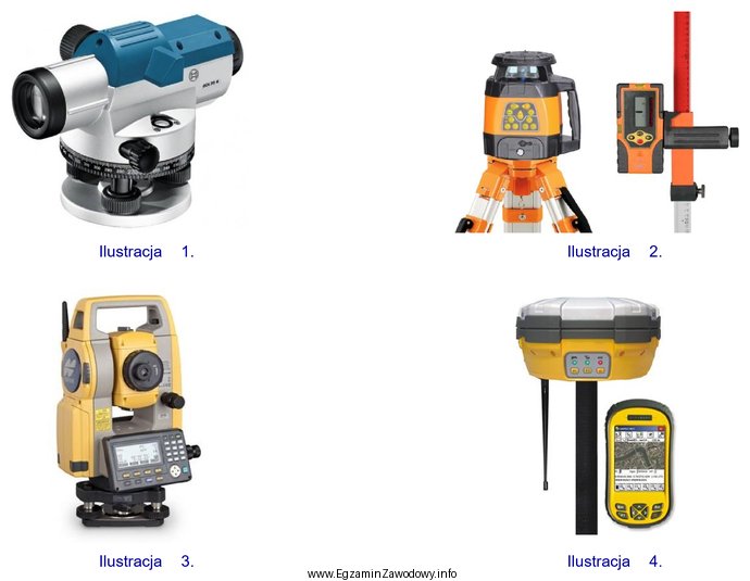 Na której ilustracji przedstawiono instrument geodezyjny stosowany do pomiaru 