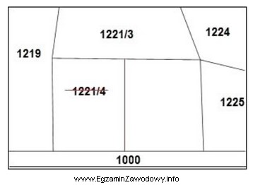 Działka 1221/4 została podzielona na dwie działki. Jakie 