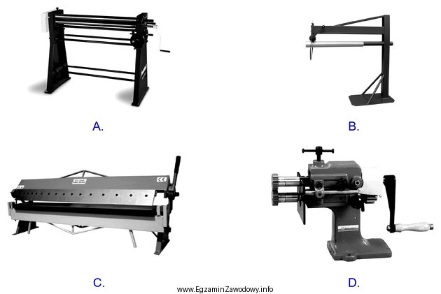 Który rysunek przedstawia żłobiarkę do blachy?