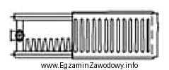 Rysunek przedstawia schemat grzejnika stalowego płytowego typu