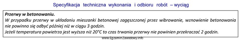 Jeżeli układanie mieszanki betonowej zagęszczanej przez wibrowanie 