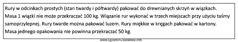 Zamieszczone w ramce wymagania dotyczące transportu i składowania 