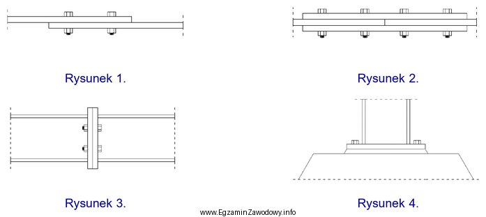 Na którym rysunku przedstawiono połączenie śrubowe 