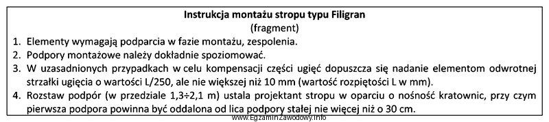 Na podstawie zamieszczonej instrukcji montażu określ maksymalną wartoś